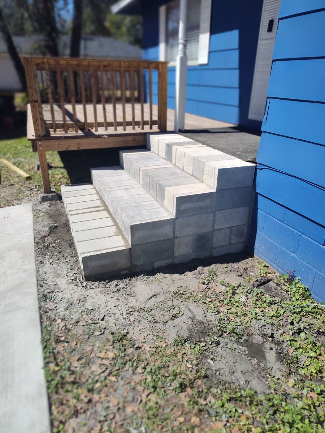 Block entry steps by Island Times Masonry